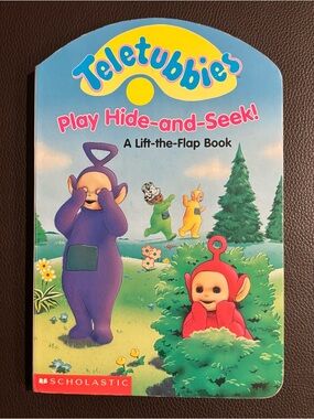 Vintage Teletubbies Play Hide-and-Seek Lift the Flap Board Book Scholastic